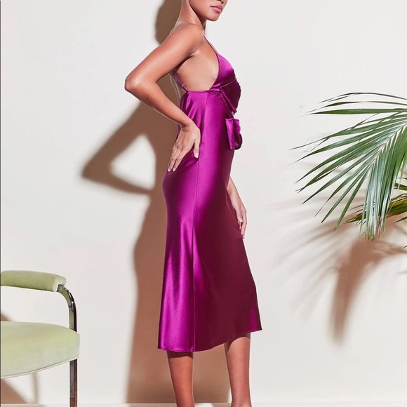 NEW Fleur Du Mal Bow Silk Dress - Picture 2 of 2